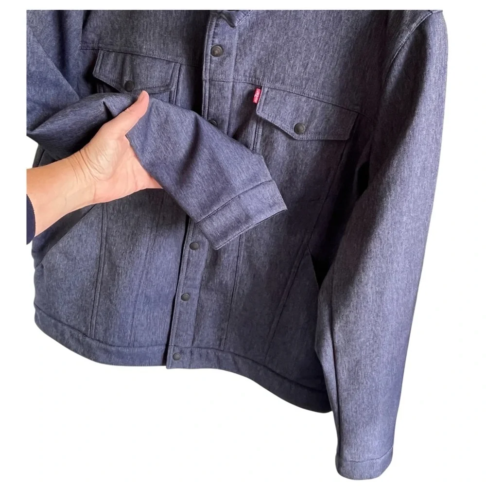 Levi's Men’s XXL Trucker Soft Shell Blue Denim Streetwear Western Style Jacket - Picture 4 of 14